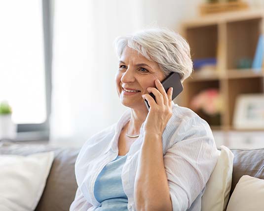 Older woman on the phone